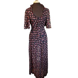 Harriet London Bloomingdale’s Young East Sider Shop Cotton Floral Maxi Dress XXS